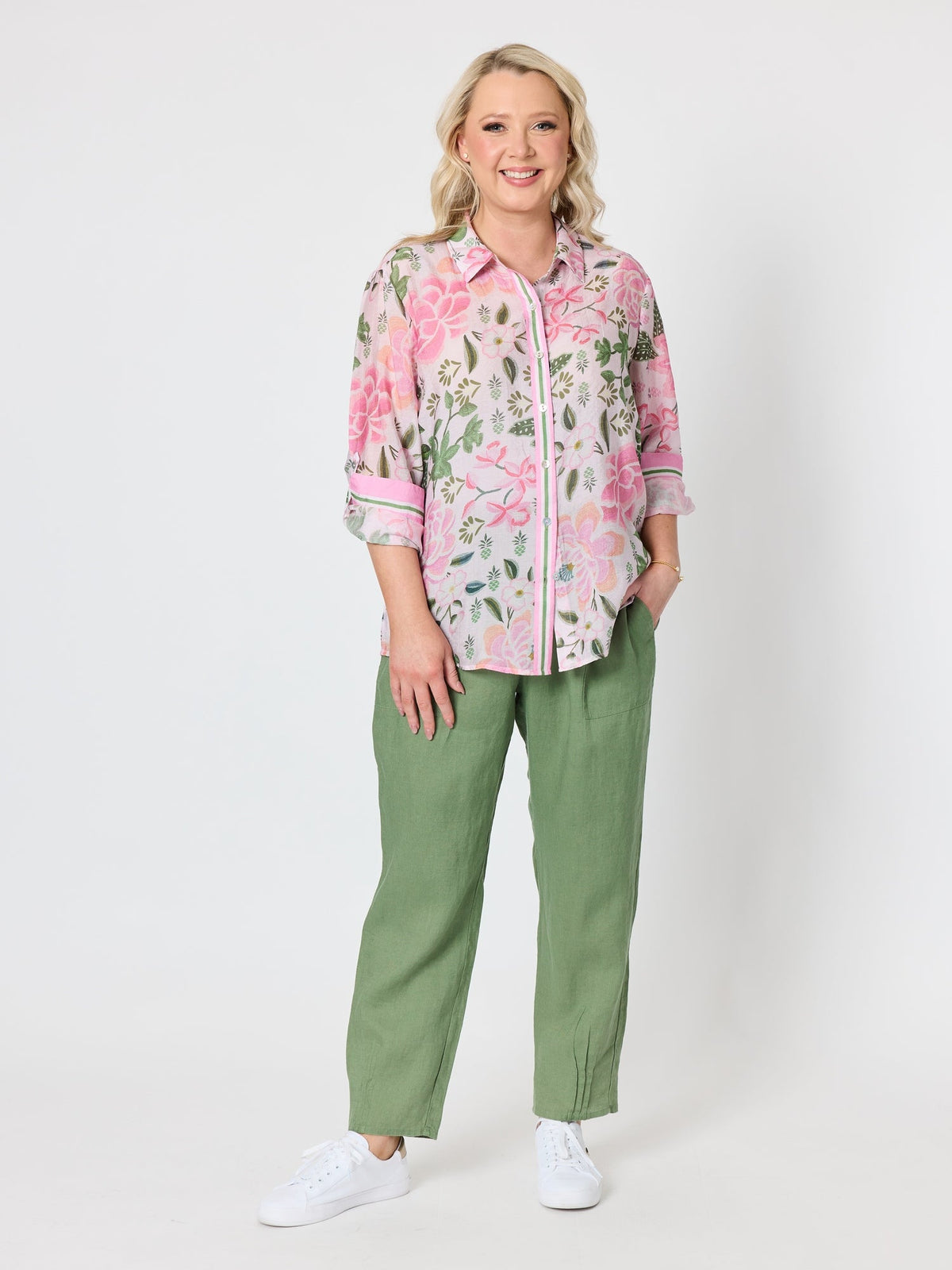 Gordon Smith Desert Oasis Floral Print Sheer Shirt (Musk Multi)