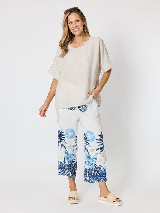 Clarity Riviera Relaxed Stripe Top (Natural)
