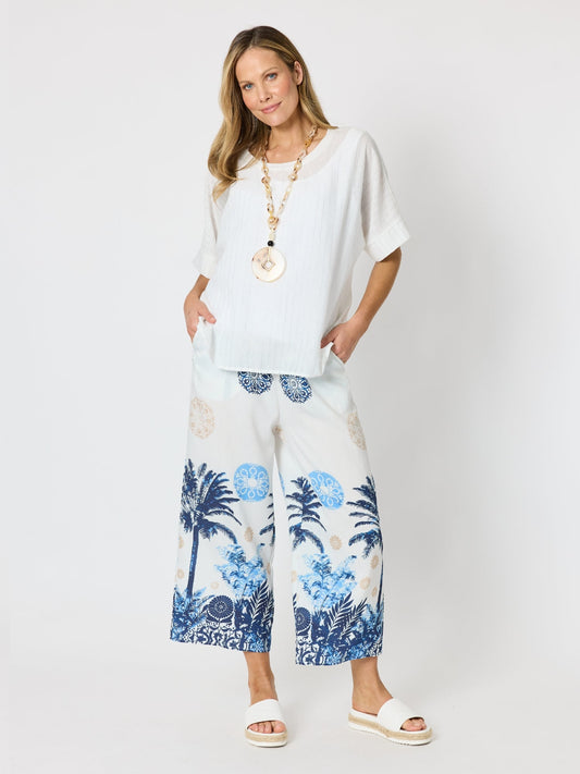 Clarity Riviera Relaxed Stripe Top (White)