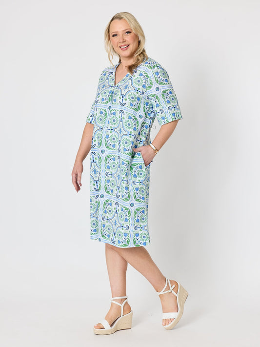Gordon Smith Palm Beach Print Dress (Fern Multi)
