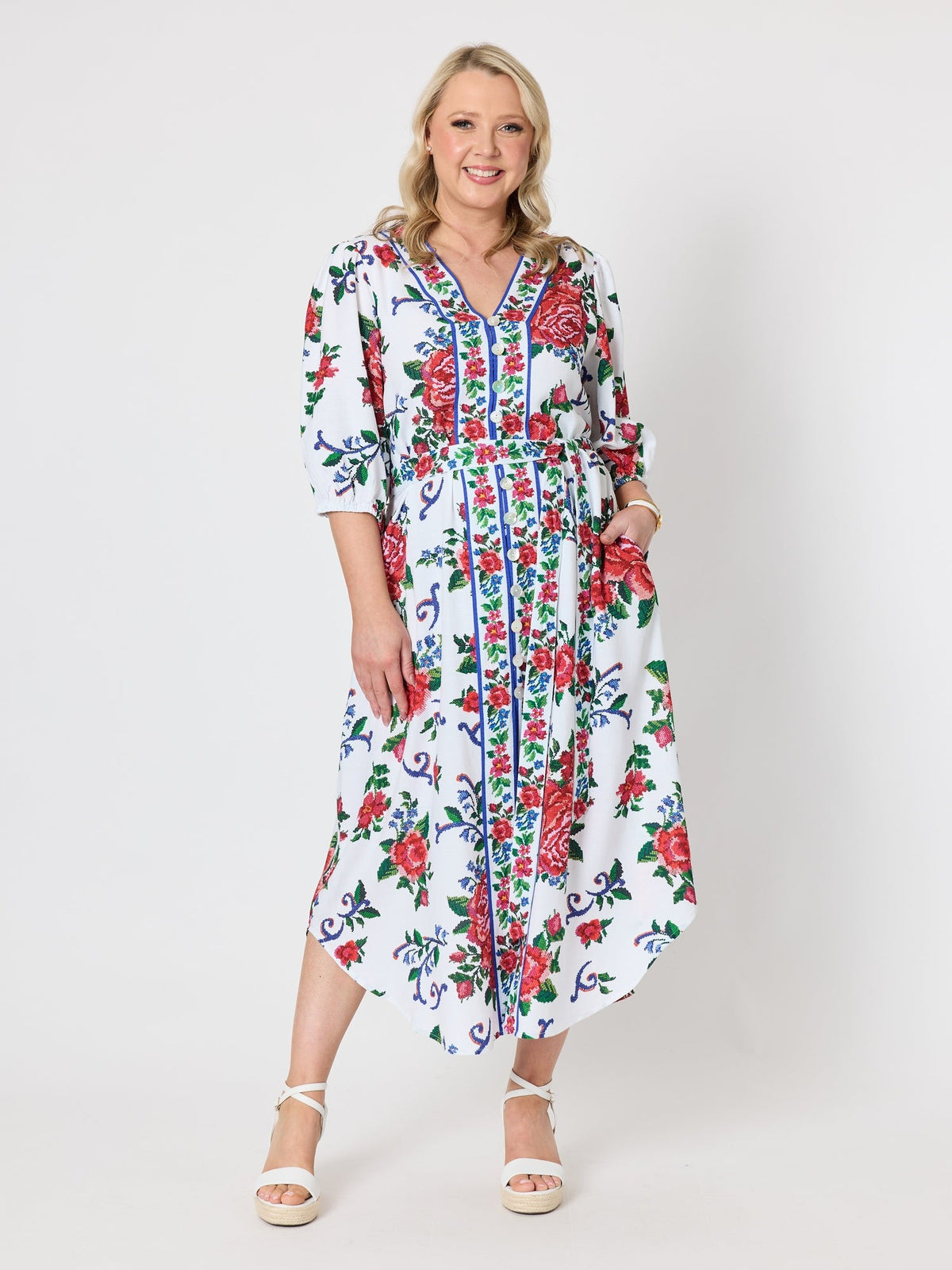 Gordon Smith Fiesta Floral Print Dress (Rouge Multi)