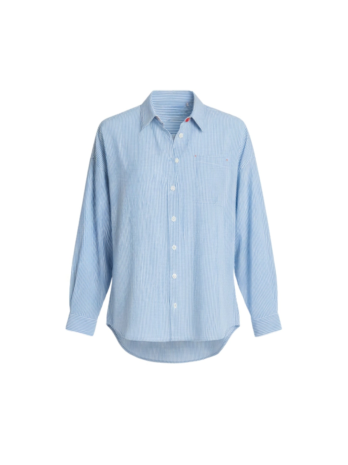 Gordon Smith Seaview Stripe Print Cotton Shirt (Blue/White)
