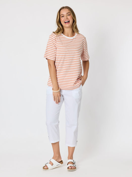 Threadz Charmed Stripe Cotton Tee (Ginger)