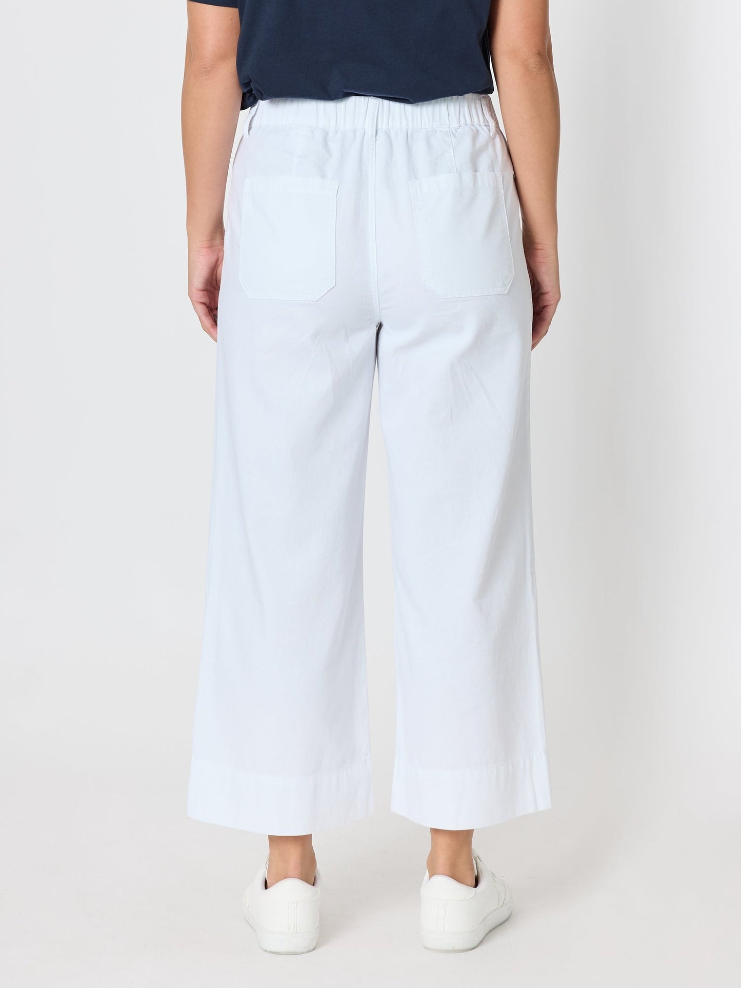 Threadz Dune Carpenter Wide Leg Cropped Pant (White)