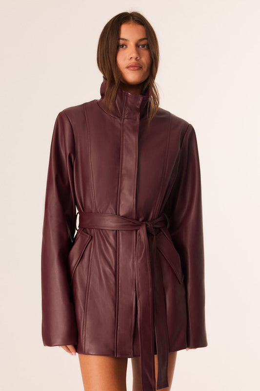 SNDYS SCOUT FAUX LEATHER JACKET (Plum)
