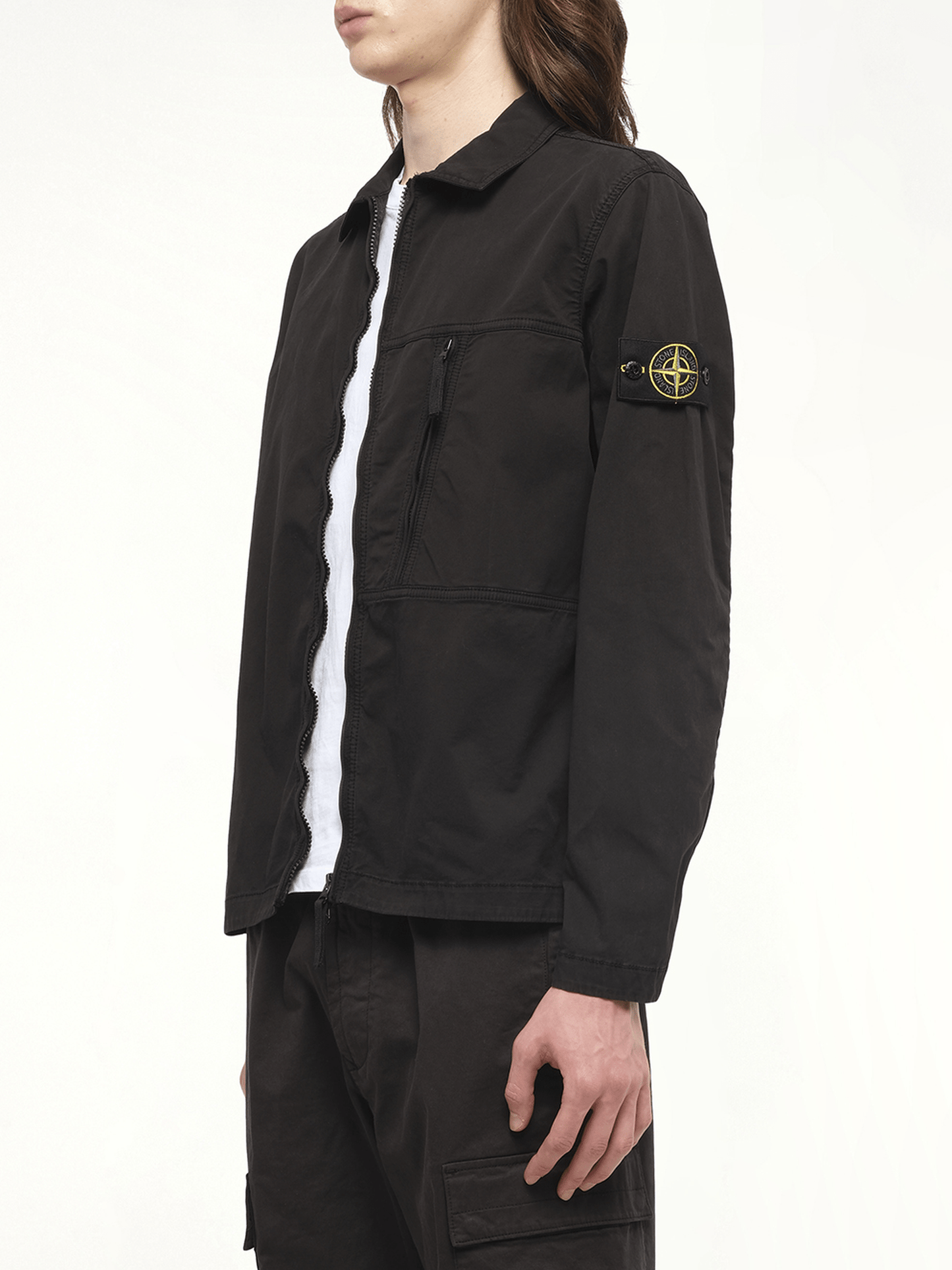STONE ISLAND 120000 Supima Overshirt (Black)