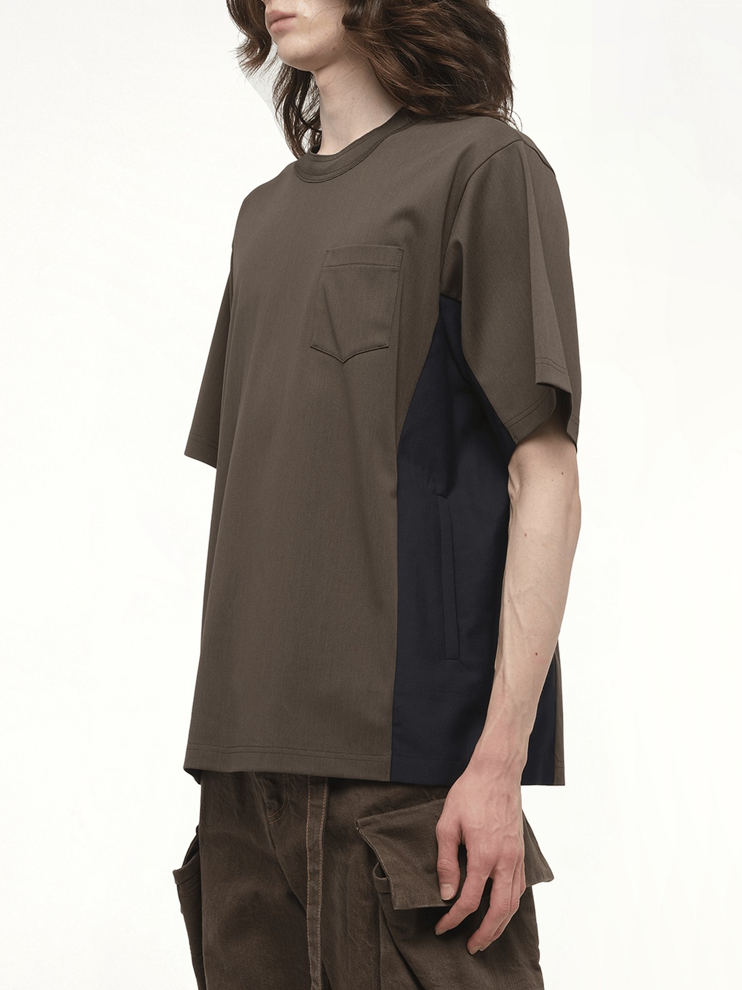 SACAI Suiting x Cotton Jersey T-Shirt (Green)