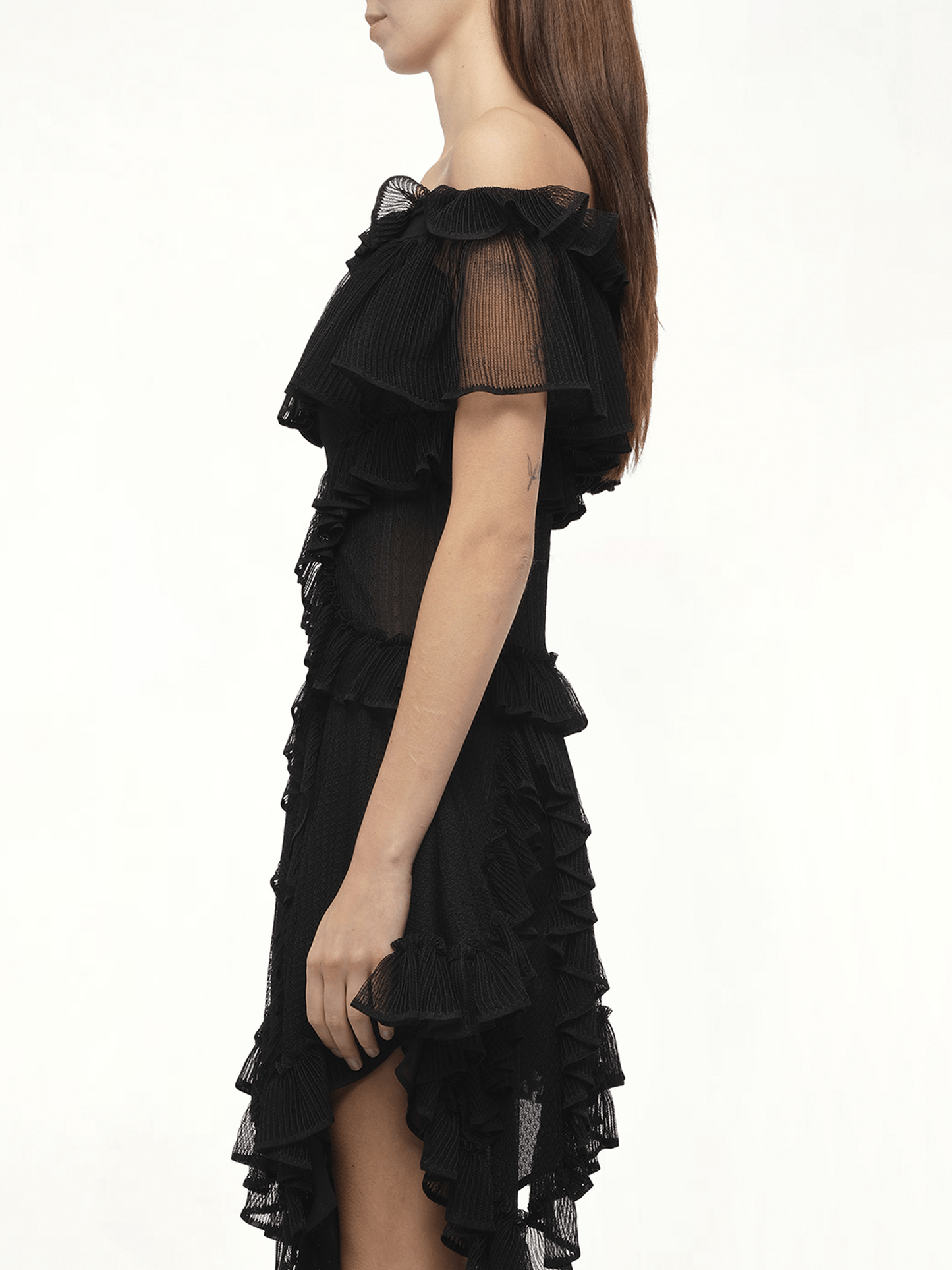 ALEXANDER MCQUEEN Off Shoulder Dress (Black)