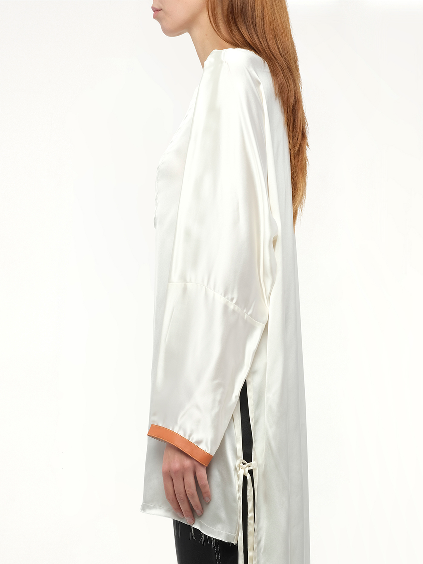 LOEWE Satin Long Back Top (White)