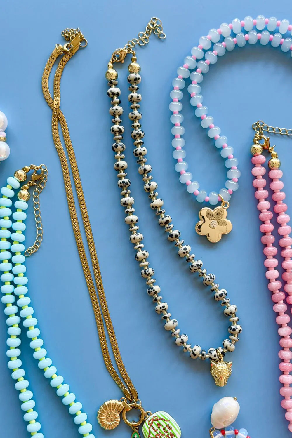 Betty Basics Leopard Gem Necklace (Gold)
