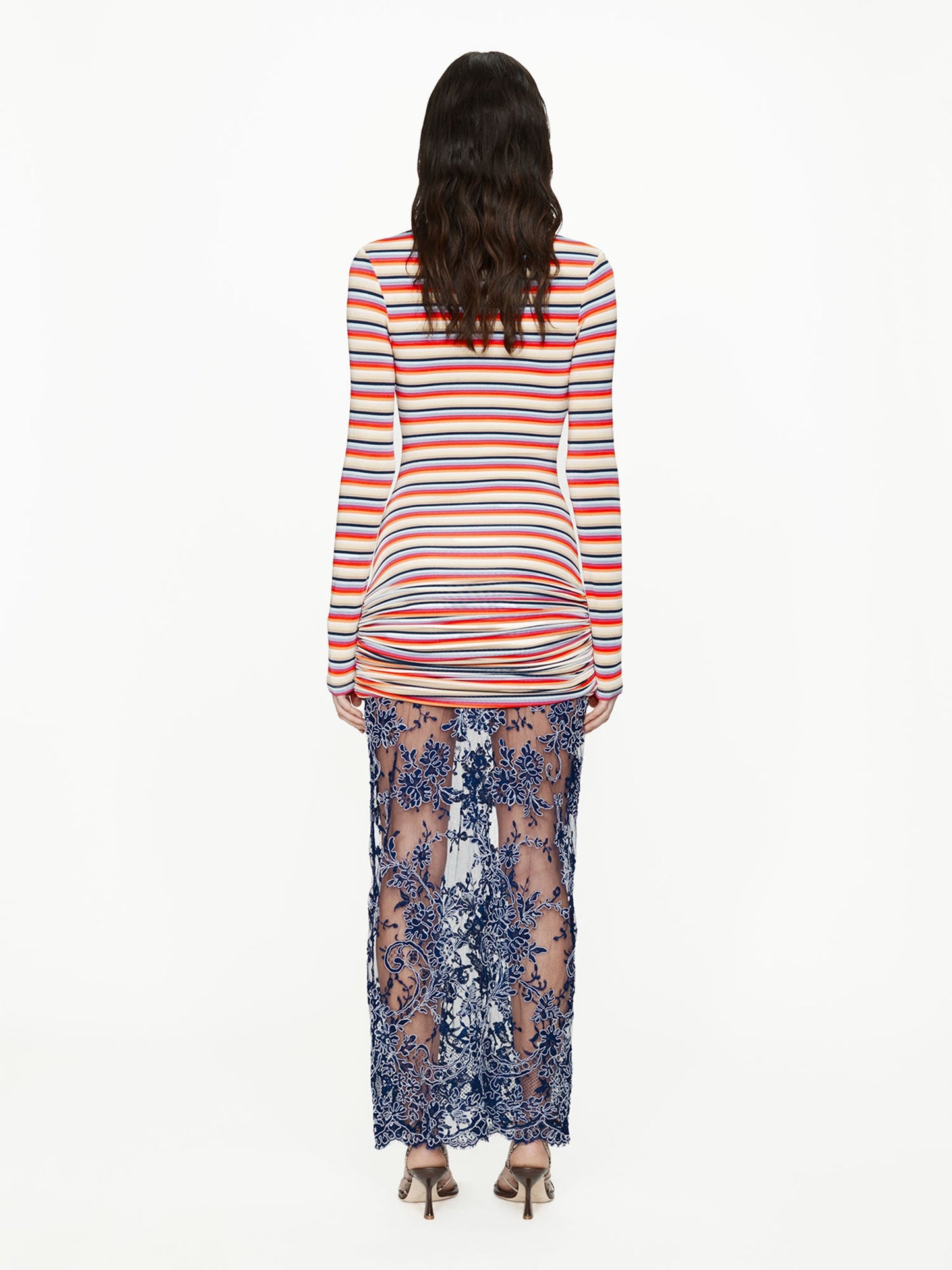 CHRISTOPHER ESBER Calypso Iris Lace Long Sleeve Dress (Stripe)