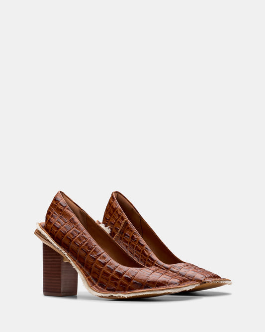 Cur Heel W Tan Leather