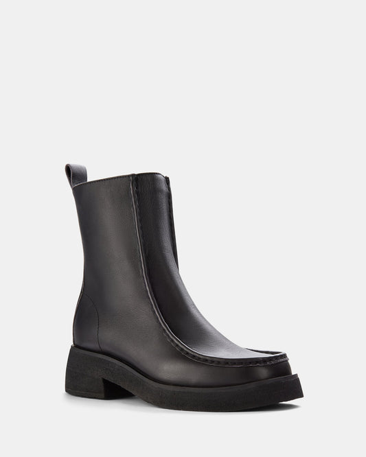 Effery Zip Black Leather