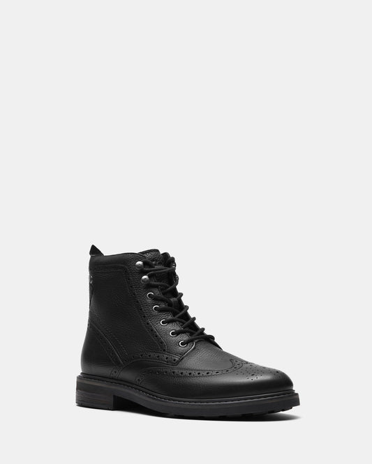 Newford Lace Boot Black Leather