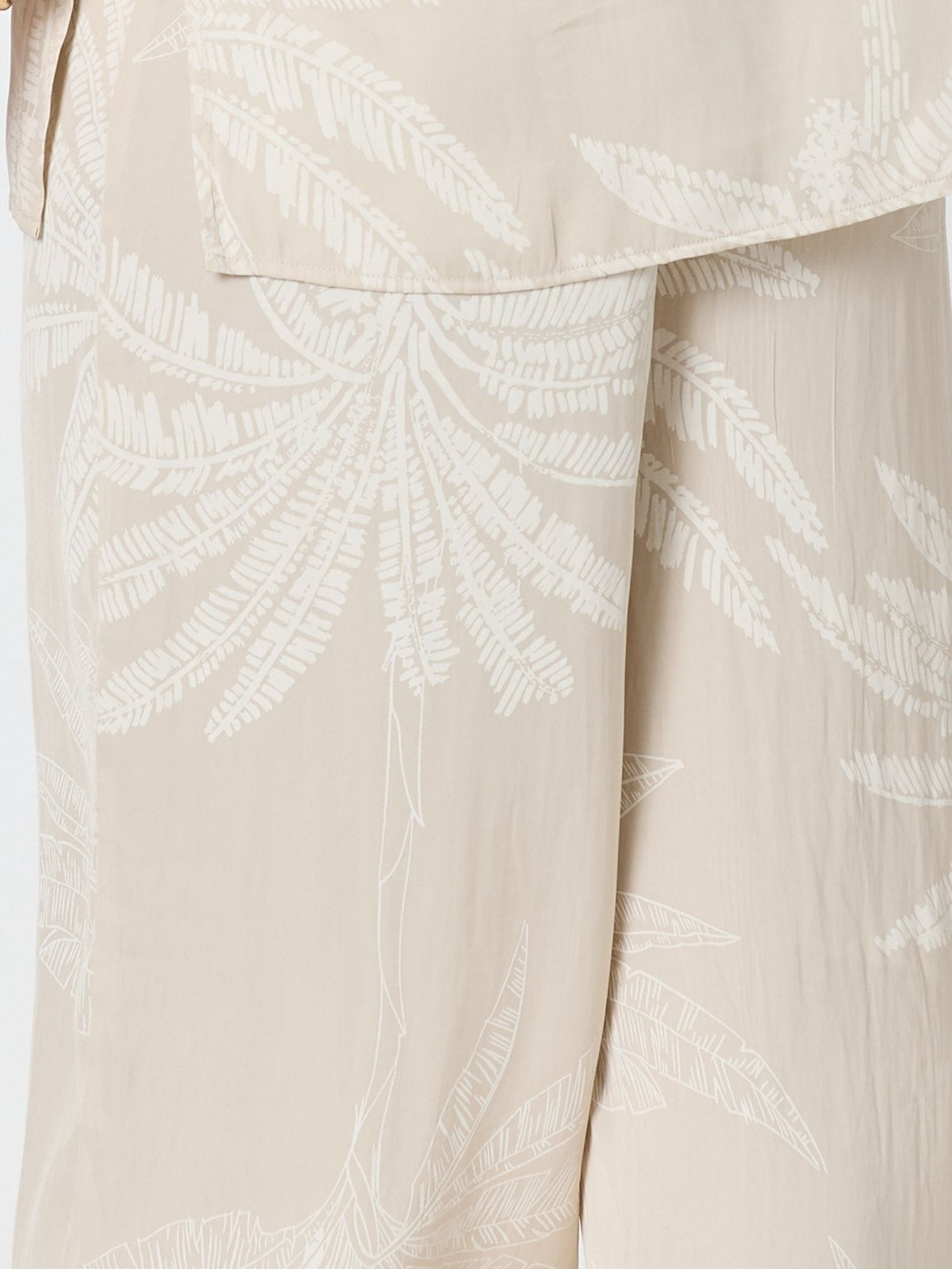 Hammock & Vine Sunset Palm Print Wide Leg Pant (Natural/White)