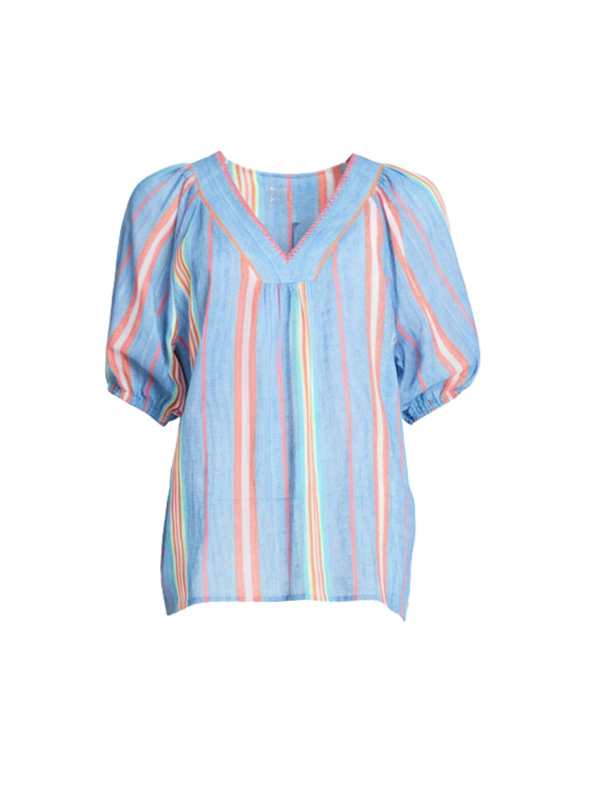 Threadz Laguna Stripe Print Top (Denim Multi)