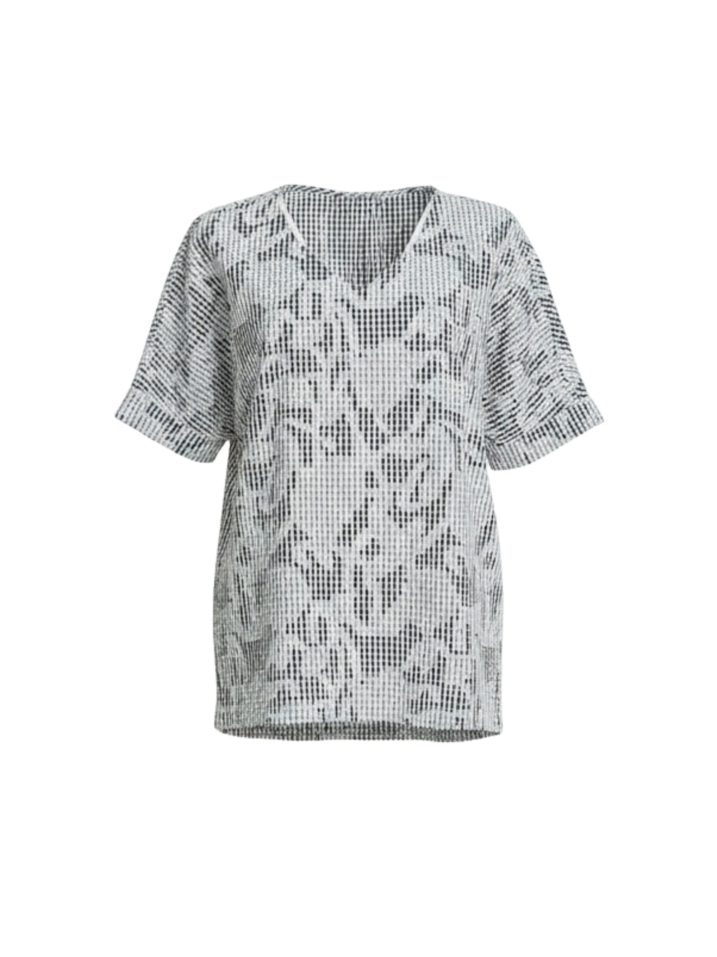 Clarity Tapestry Print Top (Black/White)