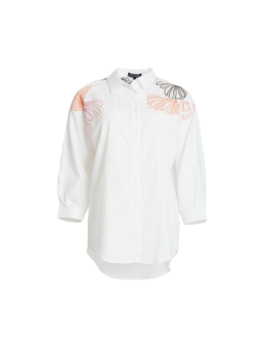 Gordon Smith Oasis Cotton Embroidered Shirt (White)