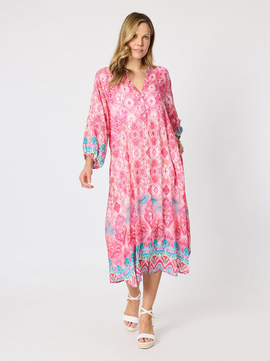 Hammock & Vine Coastal Daydream Print Dress (Raspberry Multi)