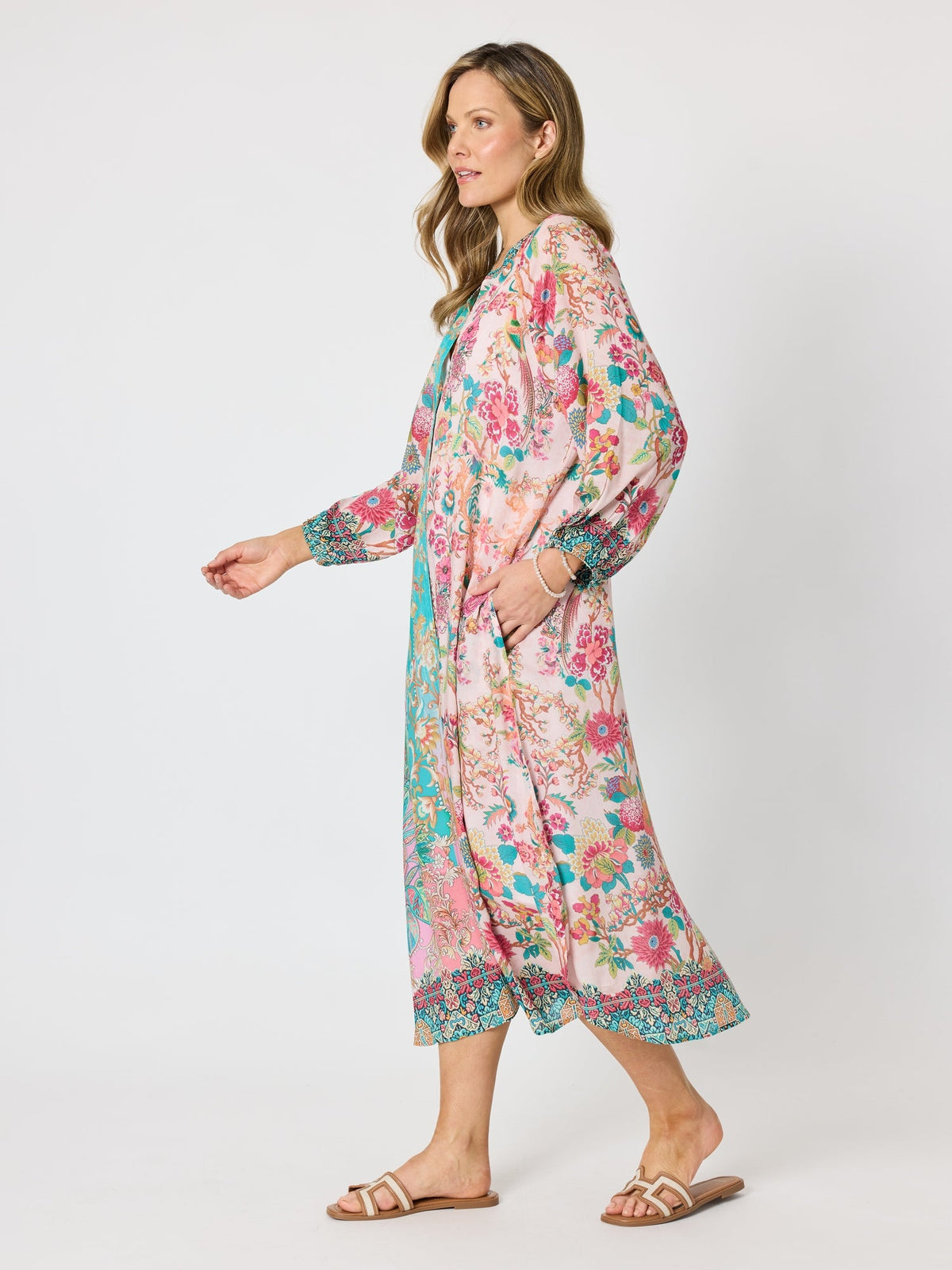 Hammock & Vine Botanica Floral Print Dress (Blush Multi)