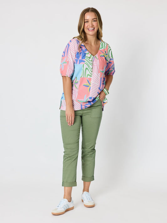 Threadz Urban Jungle Print Top (Musk Multi)