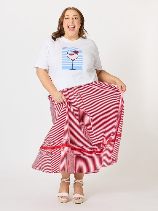 Threadz Summer Spritz Print Cotton Tee (White Multi)