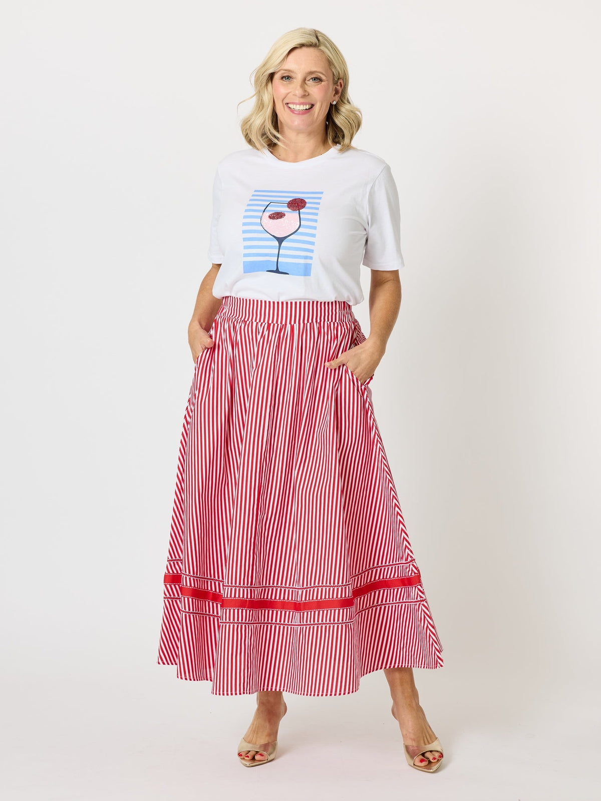 Threadz Summer Spritz Print Cotton Tee (White Multi)