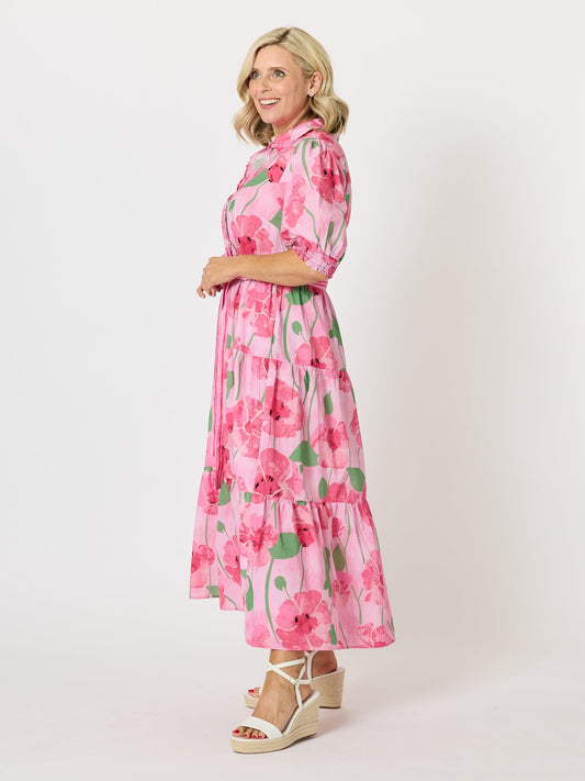 Threadz Candy Garden Floral Print Shirt Dress (Pink/Multi)