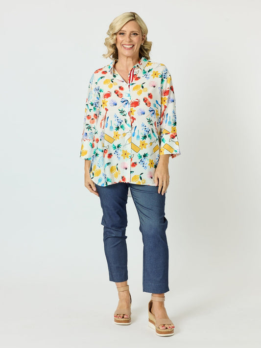 Threadz Picnic Print Shirt (Azure Multi)