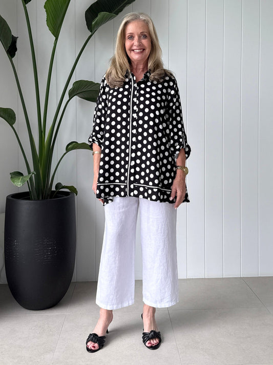 Clarity Del Mar Spot Print Shirt (Black/White)