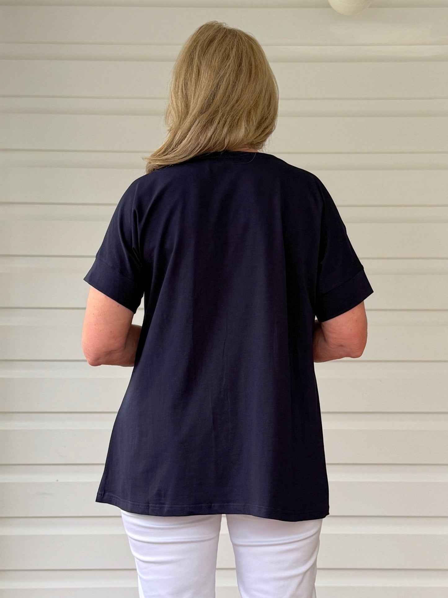 Clarity Orbit Print Top (Navy)