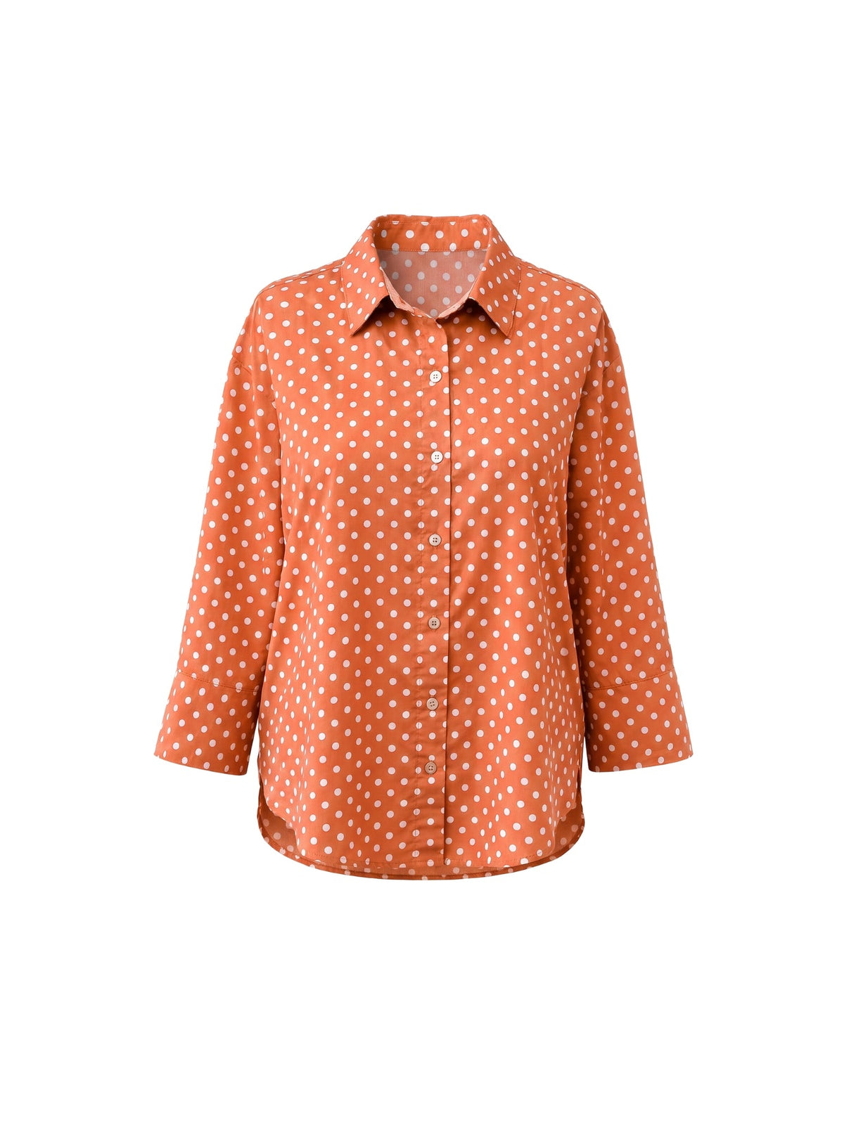 Gordon Smith Summer Spot Print Cotton Shirt (Orange)