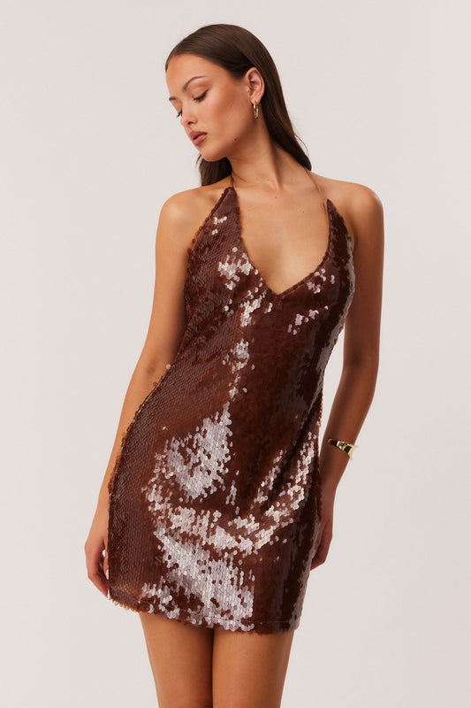 SNDYS DALINA MINI DRESS (Mocha)