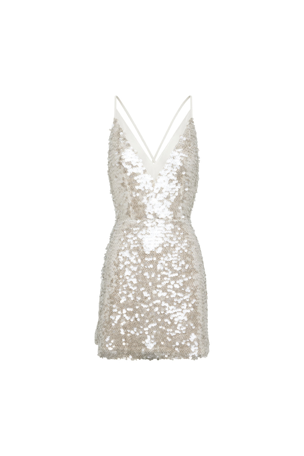 Clear Statement Mini Dress (Stone)
