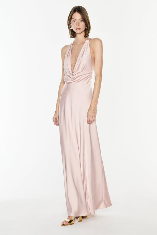 Charmed Cowl Slip Dress (Rose Pink)