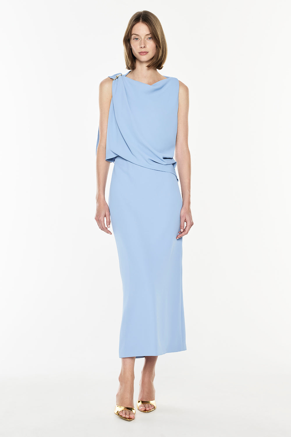 High Times Drape Dress (Sky Blue)