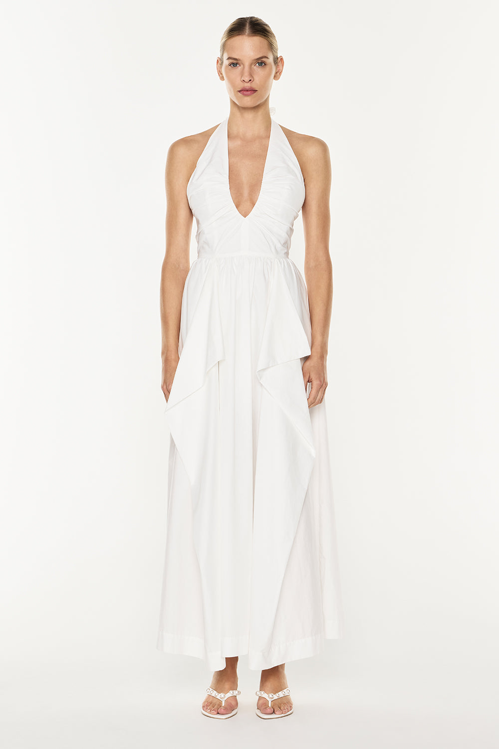 Provence Halter Dress (White)
