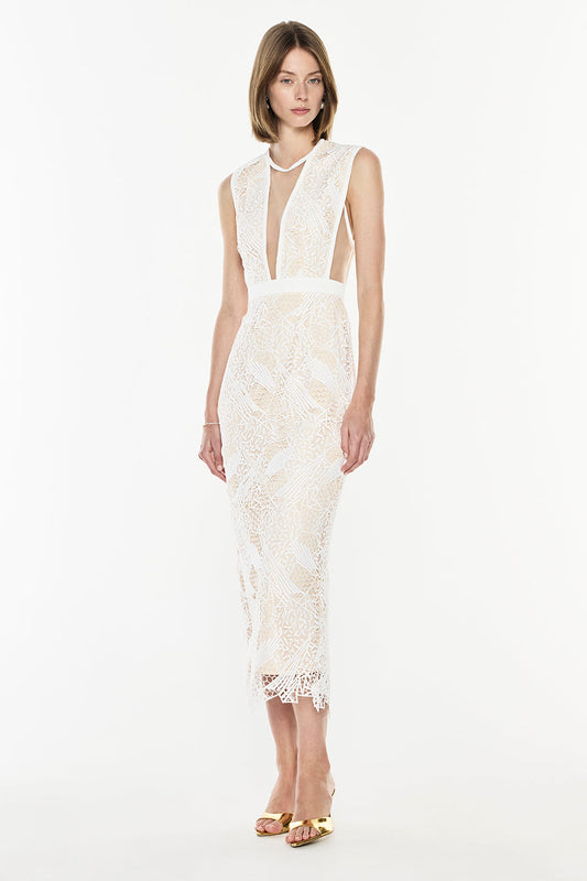 Image of Dresses. Productname: Time Honoured Dress in White colour by brand - Manning Cartell