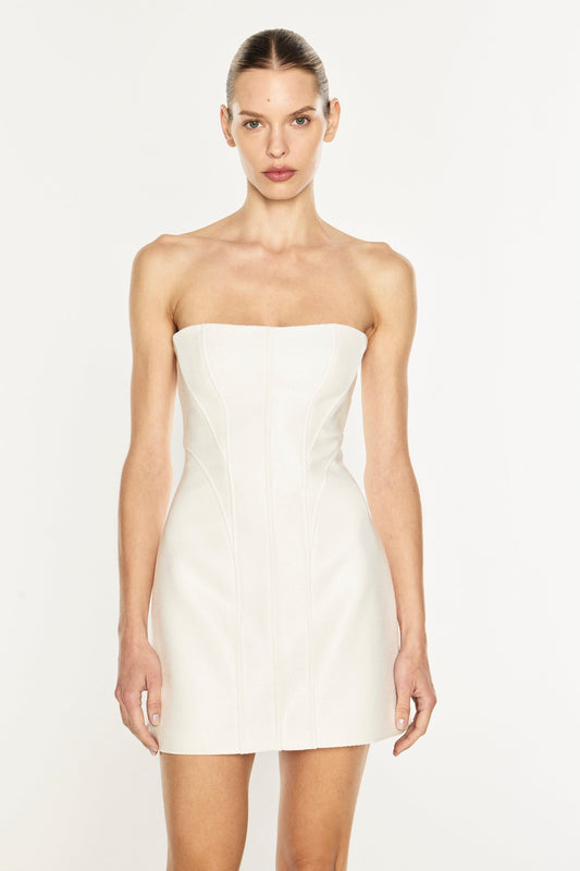 Line Of Beauty Mini Dress (White)