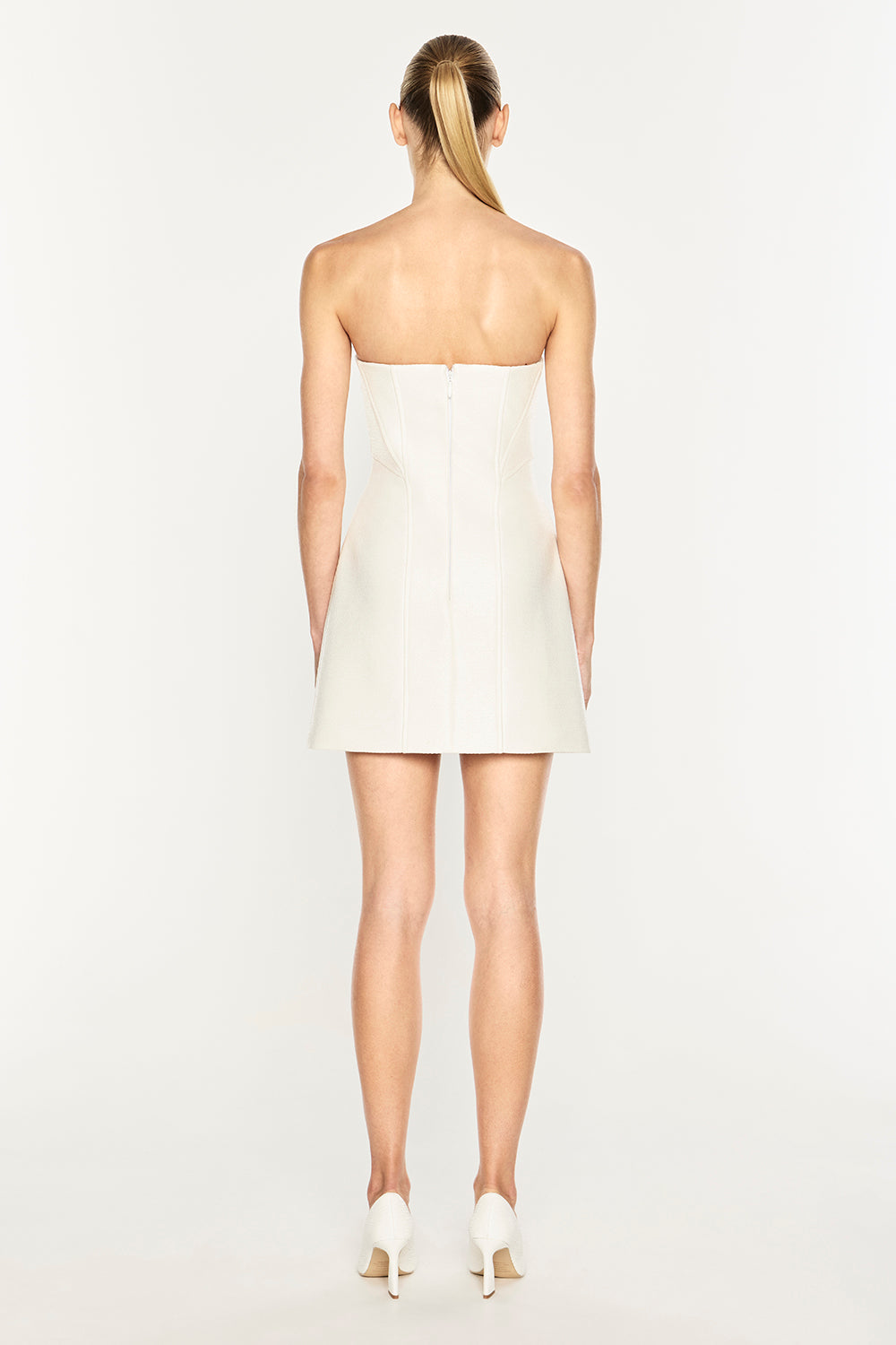 Line Of Beauty Mini Dress (White)