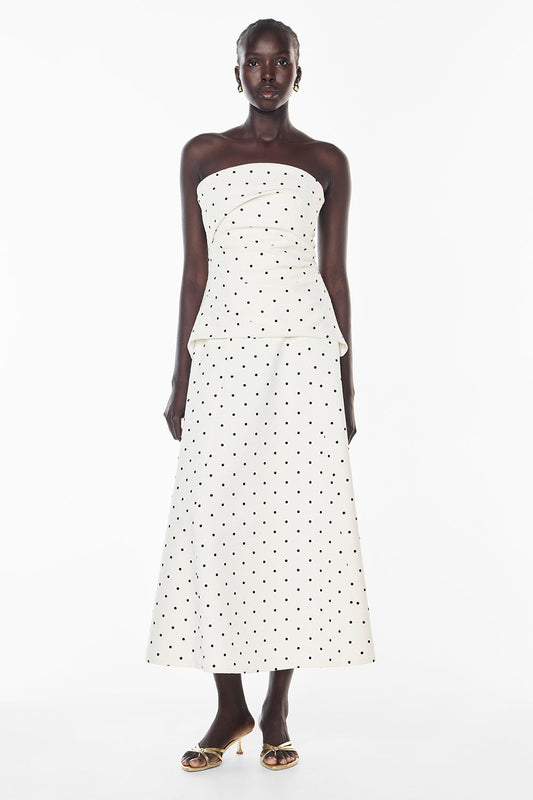 Dot Dot Dash Bustier (Ivory/Black)