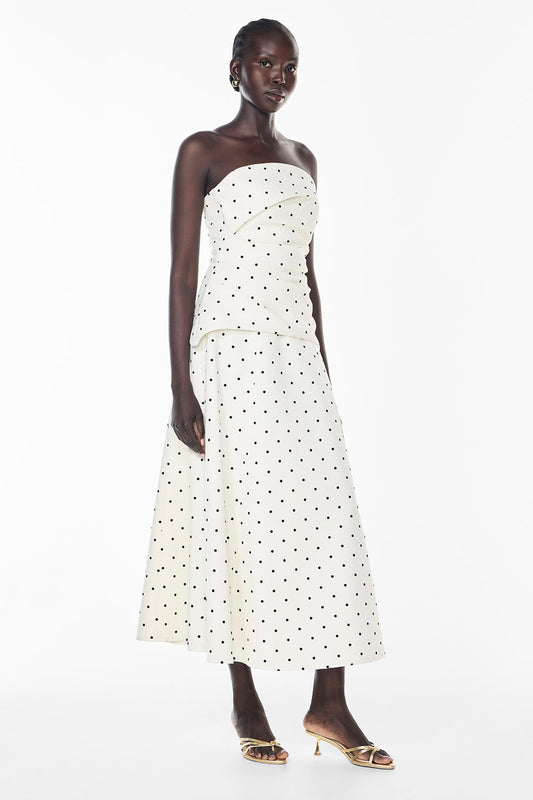 Dot Dot Dash Skirt (Ivory/Black)