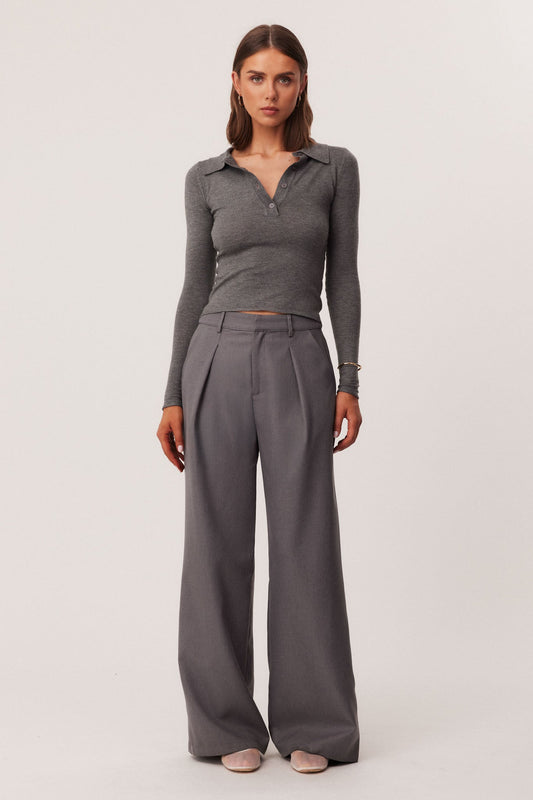 SNDYS VEDA LONG SLEEVE TOP (Charcoal)