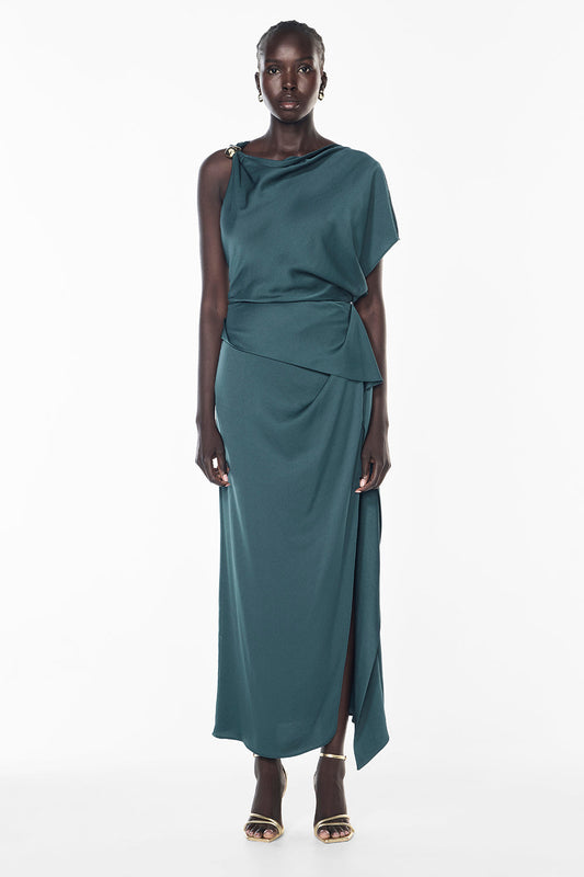 Melodrama Asymmetric Dress (Teal)