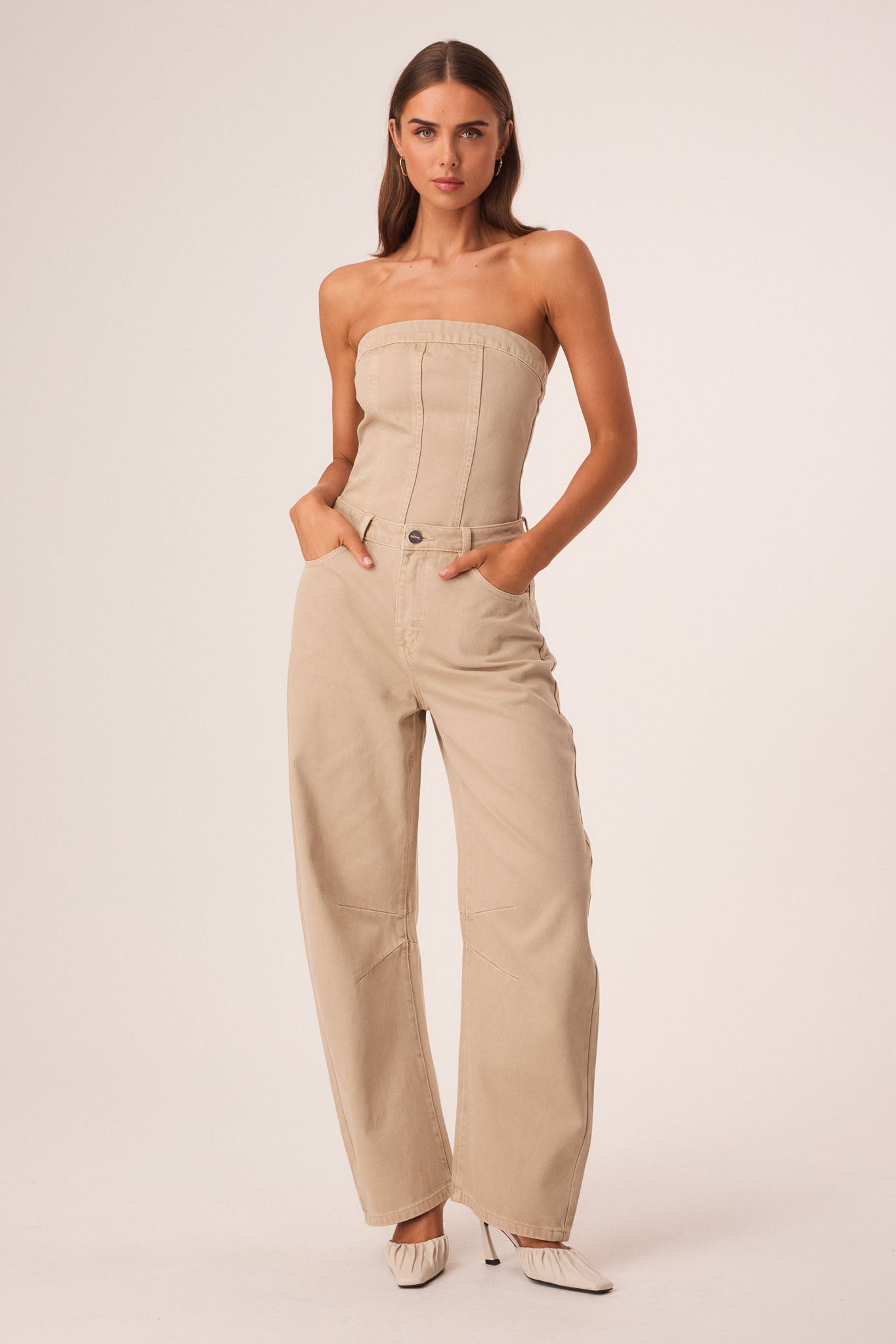 Image of Jeans. Productname: SNDYS LEX JEANS in Taupe colour by brand - SNDYS