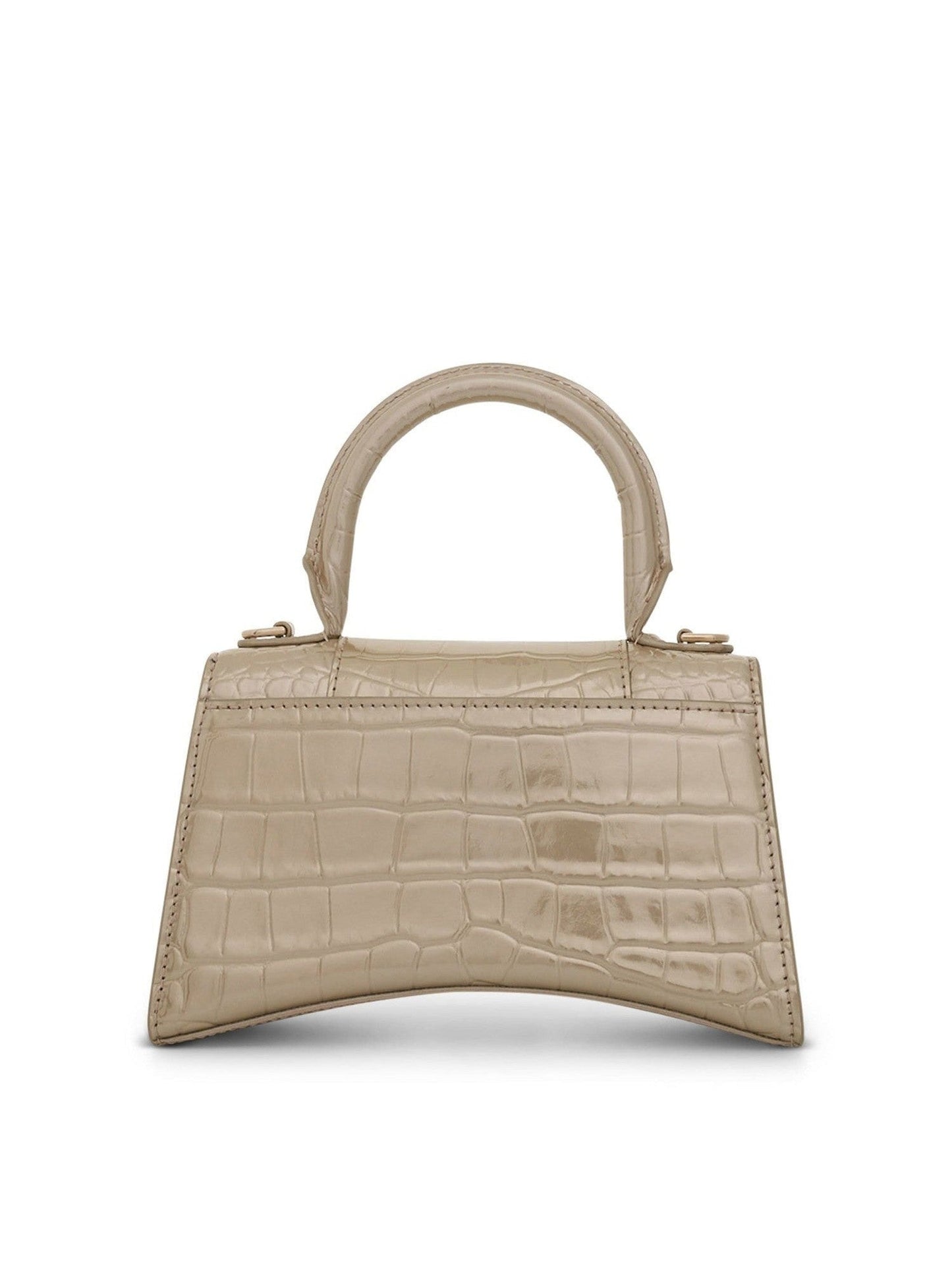 BALENCIAGA Hourglass XS Metallized Croco Embossed Bag (Gold)