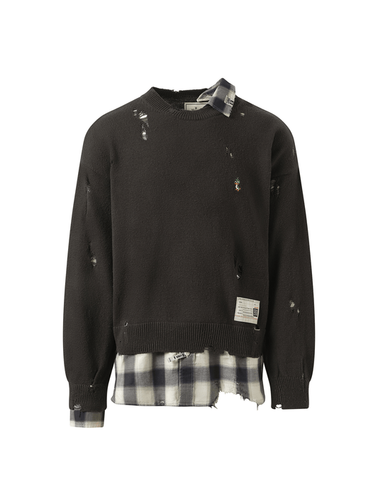 MAISON MIHARA YASUHIRO Layered Knit Pullover (Black)