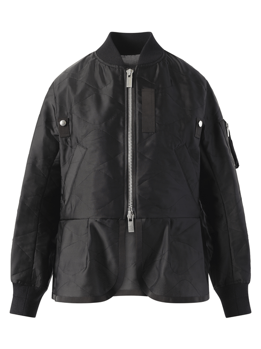 SACAI Quilted Satin Blouson (Black)