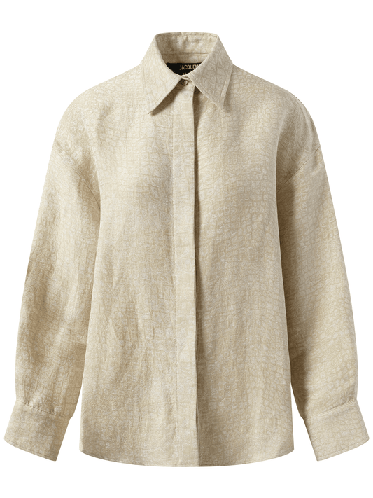 JACQUEMUS La Chemise Pasadena (Croco Beige)