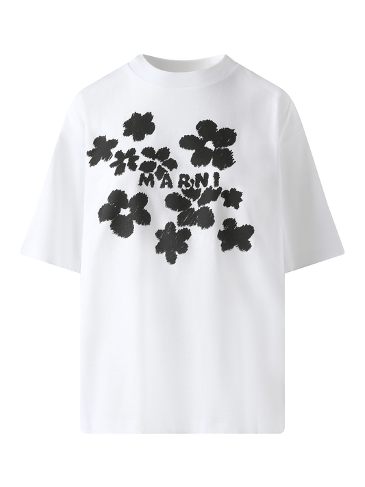 MARNI Boxy Flower Print T-Shirt (White)